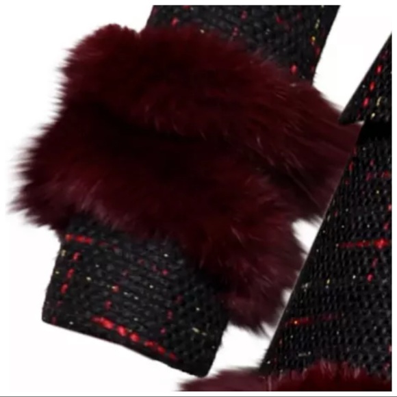 The Iphigenyah Gorgeous Fur Trim Tweed Long Jacket - Picture 8 of 11